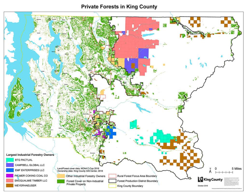 A photo from King County showing private forest ownership. While much of the states forest-land is owned by the state and federal government, much of it is also owned by private companies.