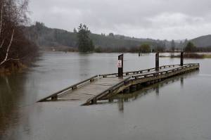 High tides, as seen in this file photo of Raymonds Willapa Landing Park in Pacific County, could become the norm in the future due to sea level rise. Sound Publishing file photo