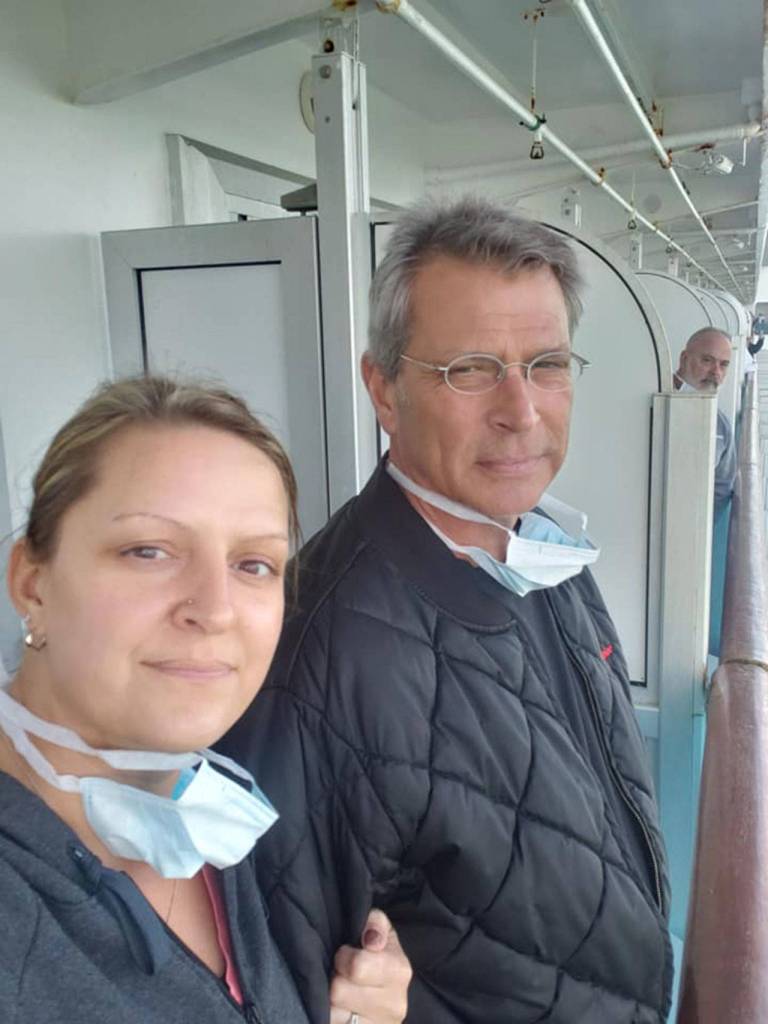 Thea Fleming, 40, and her husband Mick, 58, have been quarantined on the Grand Princess cruise ship, which is docked in Oakland, Calif., for eight days amid the outbreak of 21 total COVID-19 cases were discovered on the ship. Courtesy photo