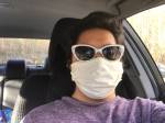 Samantha Pak dons a face mask as she prepares to go grocery shopping. Samantha Pak/staff photo