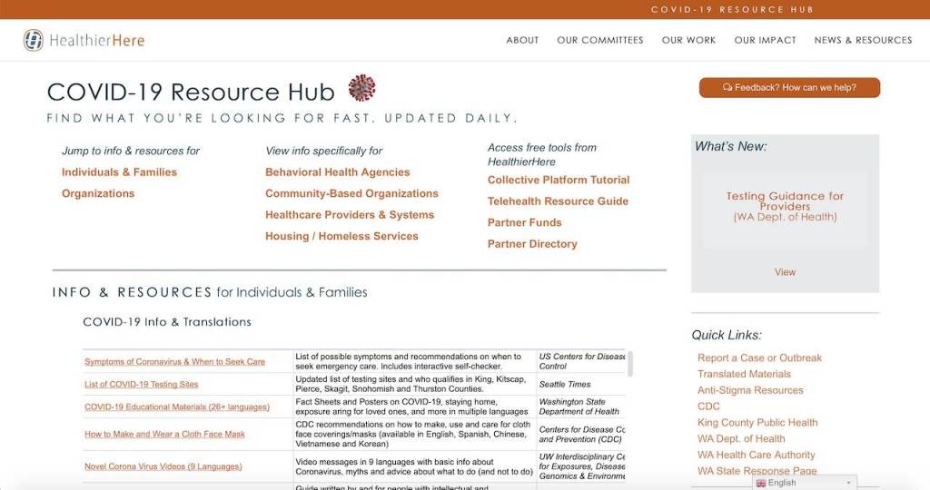 Screenshot of the websites homepage.