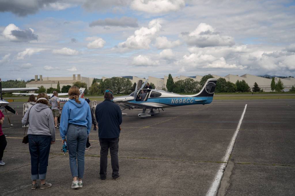 A plane arriving at the Renton airport carried two rescue dogs from La Paz, Mexico. Photo by Andre Osorio/For the Renton Reporter