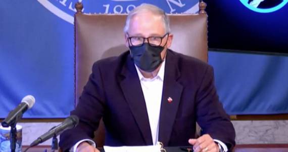 Gov. Jay Inslee during his Oct. 6 news conference. (Screenshot)