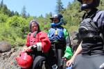 Courtesy photo
Ivan Knight, then 8, scouts the Rogue Rivers Class IV Blossom Bar rapid in 2019 with his sister, Tilly Jane, then 11, and friend Judah Harms, then 13. All three whitewater kayaked the entire length of Oregons 36-mile Wild and Scenic classic river. In 2020, Ivan and Tilly Jane whitewater kayaked all 130 miles of Idahos Main Salmon River.