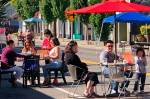 Last summer, people took advantage of the outdoor dining along First Avenue between Gowe and Titus streets in downtown Kent. In Phase 2 of the governors reopening plan, which was announced Jan. 28, restaurants can reopen at a maximum 25% capacity and a limit of six people per table. Photo courtesy of Kent Downtown Partnership