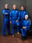 Blue Origins New Shepard crew from left to right: Mark Bezos, Jeff Bezos, Oliver Daemen and Wally Funk. COURTESY PHOTO, Blue Origin
