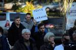 Igor Soloydenko, who said he identifies as Russian, holds a sign urging Peace for Ukraine at a ceremony Feb. 25 in Federal Way. Soloydenko said: Theres just so much shame. I feel helpless in the way I cannot change anything in my home country. It was unimaginable that Russia would do such a thing. Olivia Sullivan/Sound Publishing