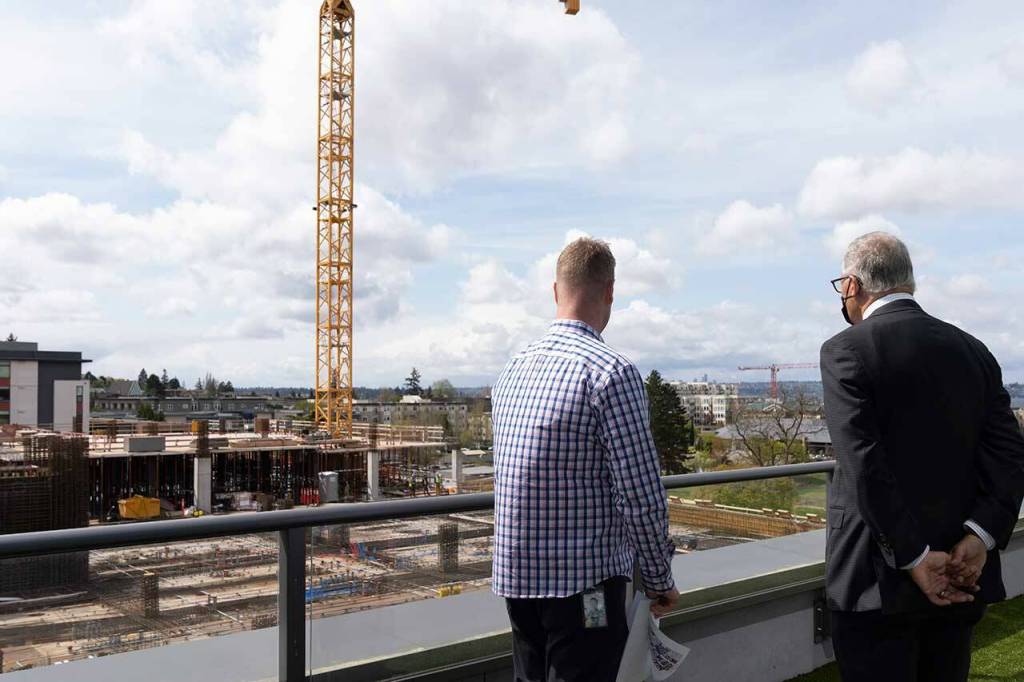 Governor Jay Inslee is showed the construction site of Kirklands new Google campus (Courtesy of Google)