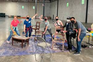 Volunteers at the Furniture Fix-it Fair. From left to right, Nataly Balacci, Xenia Dolovova, Hester Angus, Sarah Berkley, Sal Nauon, Dimitri Pierre-Louis. Photo courtesy of Xenia Dolovova.