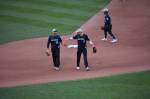 San Diego Padres right fielder Juan Soto and Philadelphia Phillies outfielder Nick Castellanos take the field for the National League. Ben Ray / The Mirror