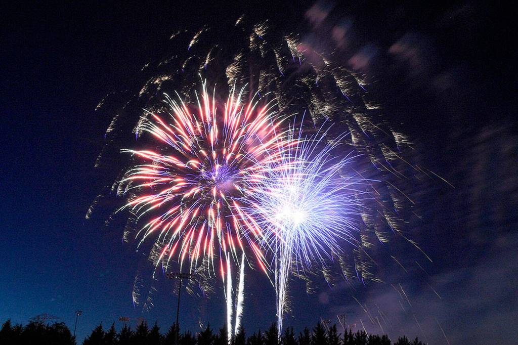 The use and sale of consumer fireworks are prohibited in the unincorporated areas of King County, but several cities in the county host a professional fireworks show for the public on July 4. File photo
