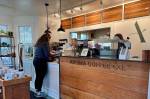 A customer places an order at Fall Citys Aroma Coffee Co. Jan. 14, 2025. (Grace Gorenflo/Valley Record)