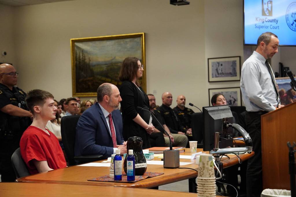 Jaron Brown, father of Boyd Buster Brown giving a statement to the judge. Photo by Joshua Solorzano/Sound Publishing