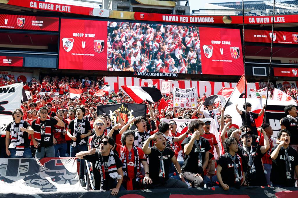 SEATTLE, WASHINGTON - JUNE 17: Fans of Urawa Red Diamonds cheer prior to the FIFA Club World Cup 2025 group E match between CA River Plate and Urawa Red Diamonds at Lumen Field on June 17, 2025 in Seattle, Washington. (Photo by Alika Jenner - FIFA/FIFA via Getty Images)