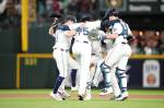 Mariners do their win dance after defeating the Brewers 1-0. Courtesy photo via Seattle Mariners.