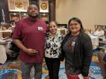 Minnesota Coordinator Ana Negrete (center) with Brandon Nahsonhoya and Arizona Coordinator Valaura Imus-Nahsonhoya at the 2nd Annual MMIP coordinator gathering hosted by the Muckleshoot Tribe on Nov. 5. Imus-Nahsonhoya started the first gathering last year and Negrete will host next years gathering. Photo by Bailey Jo Josie/Sound Publishing