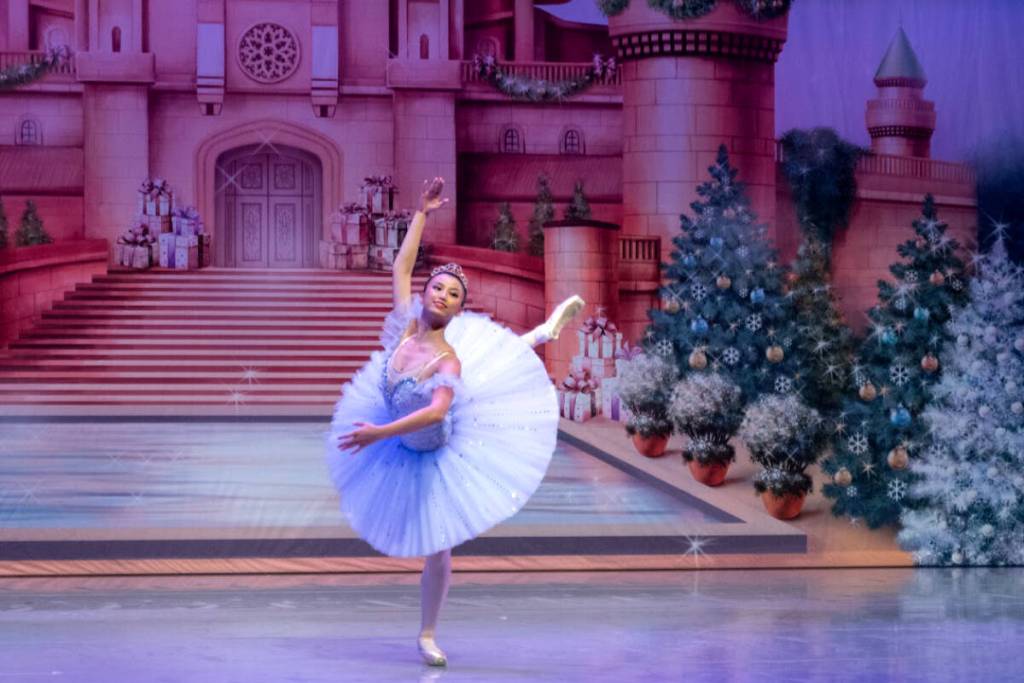 Emerald Ballet Academy alumni in a variation of Sugar Plum. Photo courtesy Olga Dmitrieva.