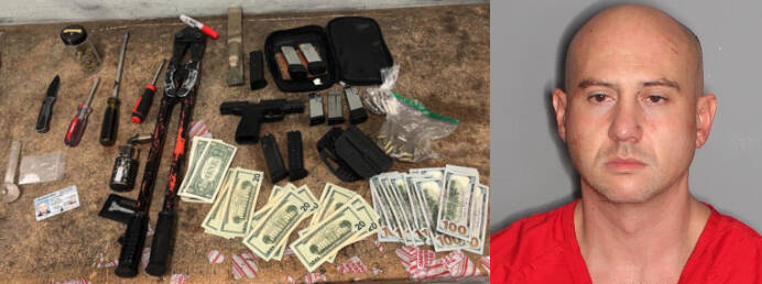 Items found inside the Porsche Cox was allegedly in and a photo of Cox. From charging documents.