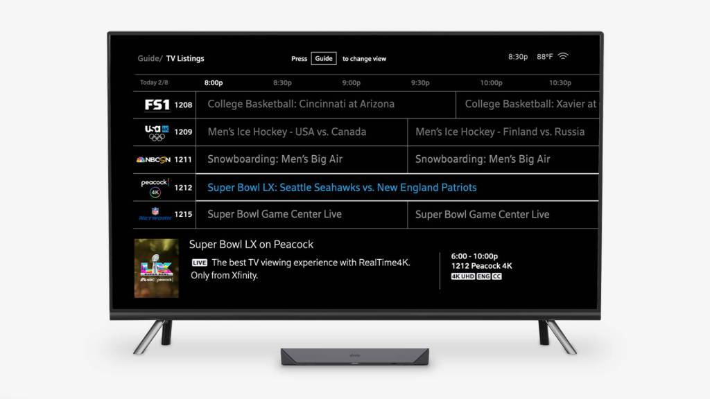 Xfinitys RealTime4K shows live sports action up to 30 seconds faster than competing 4K services. Courtesy Comcast