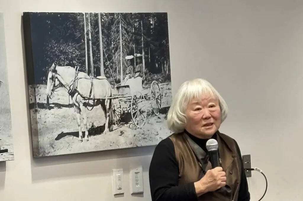 Judy Kusakabe discusses Behind the Barbed Wire: The Incarceration of Japanese Americans on Jan. 24 at the Mercer Island Library. Courtesy photo