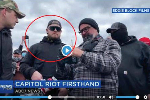 The U.S. Department of Justice (DOJ) released a photo of Ethan Nordean, circled in red, of Auburn, during the Jan. 6, 2021, Capitol riots in Washington, D.C. COURTESY PHOTO, U.S. DOJ