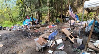 A homeless encampment along the Green River. FILE PHOTO